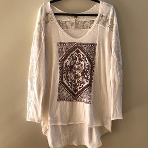 Free people boho lace high low top L